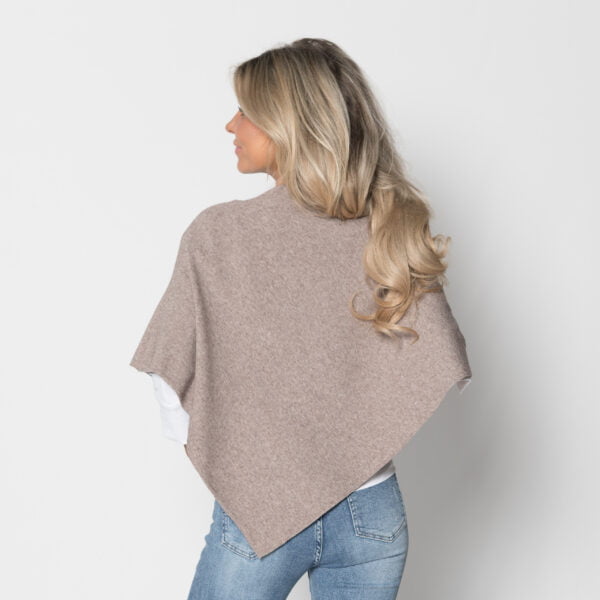 Poncho taupe | Lydia - Afbeelding 4