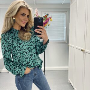 blouse met print groen | giulia