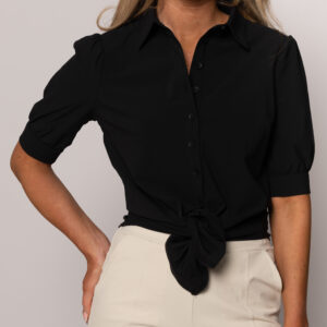 blouse met korte mouw zwart | amy 270