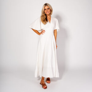 lange jurk met print wit | joley