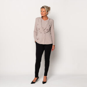 travel blazer double breasted taupe | amy 237