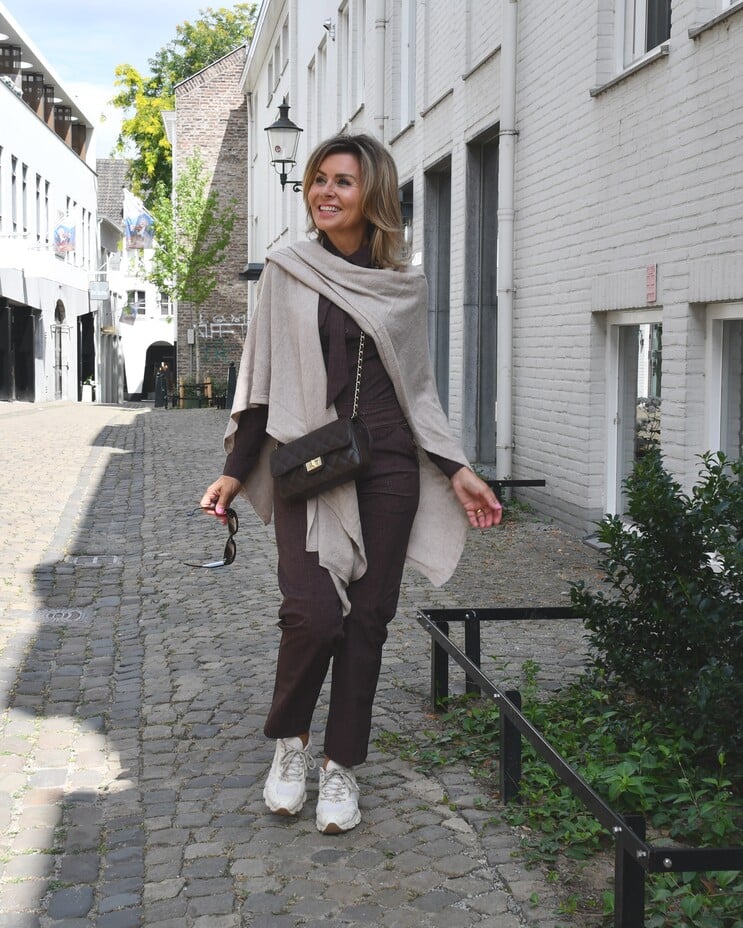 stola met cashmere zand | luna