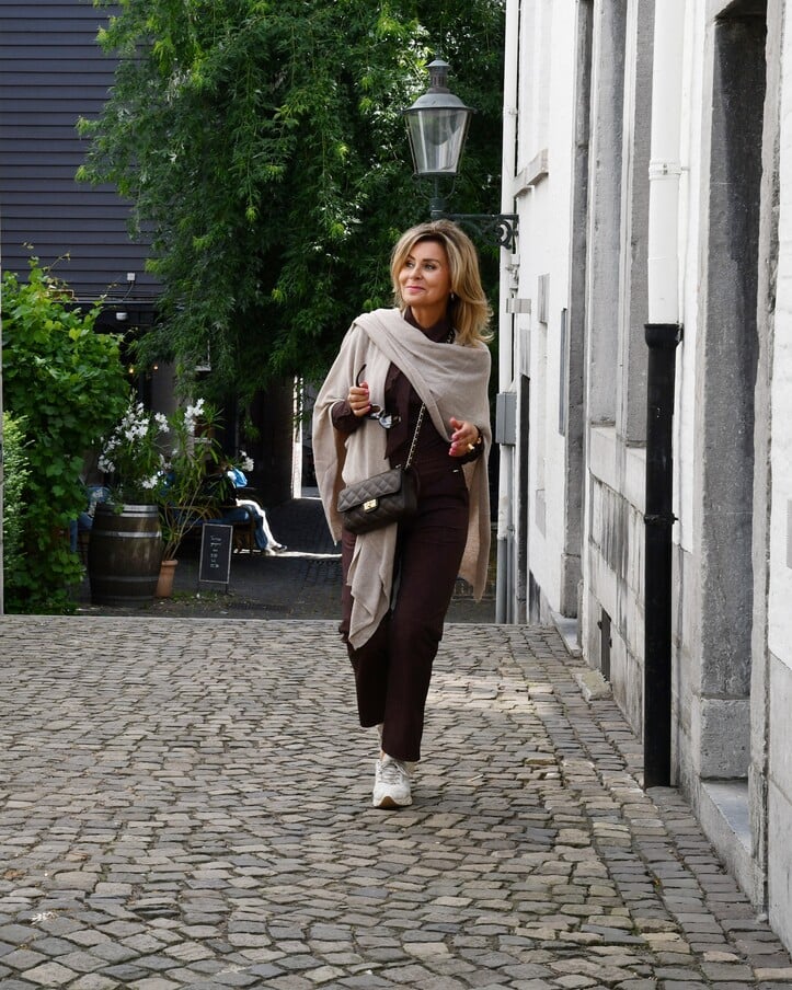 stola met cashmere zand | luna