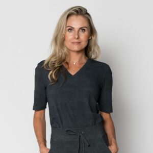 travel bomberjack denim look donkergrijs | amy 463