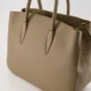 leren handtas taupe | bara