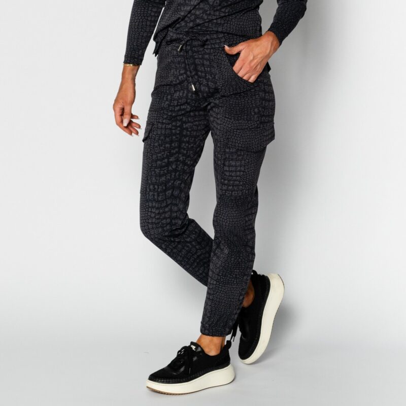 Travel cargo broek croco print | Amy 373 