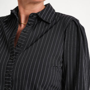 travel blazer krijtstreep zwart off white | amy 102