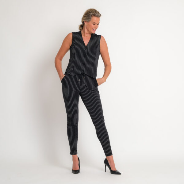 travel blazer krijtstreep zwart off white | amy 102