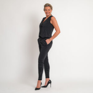 travel blazer krijtstreep zwart off white | amy 102