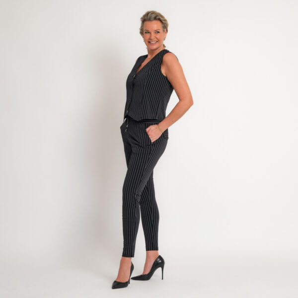 travel blazer krijtstreep zwart off white | amy 102