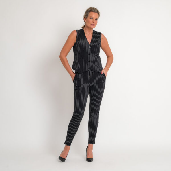 travel blazer krijtstreep zwart off white | amy 102