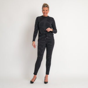 travel blazer krijtstreep zwart off white | amy 102