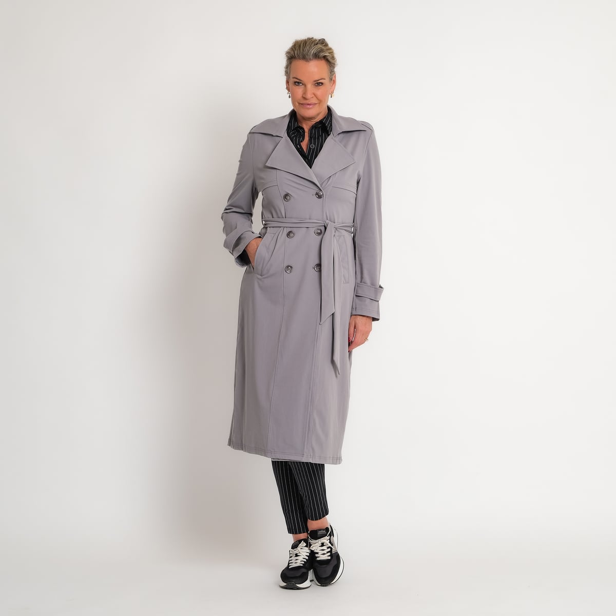 travel trenchcoat lichtgrijs | amy 328
