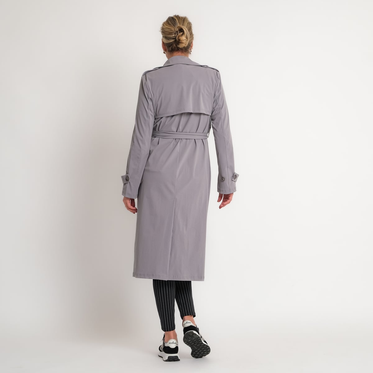 travel trenchcoat lichtgrijs | amy 328