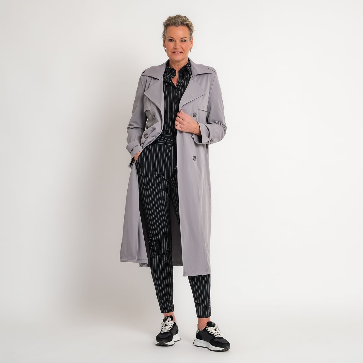 travel trenchcoat lichtgrijs | amy 328