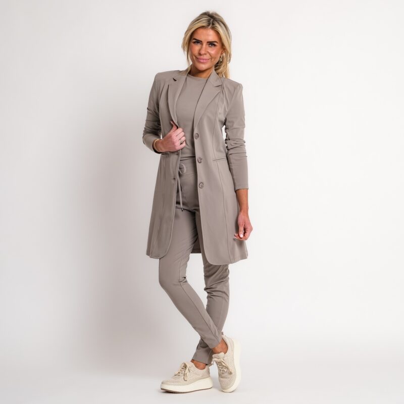 Travel blazer lang taupe | Amy 132 