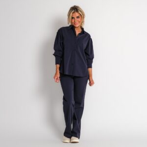 boyfriend travel blouse met streep donkerblauw | amy 524