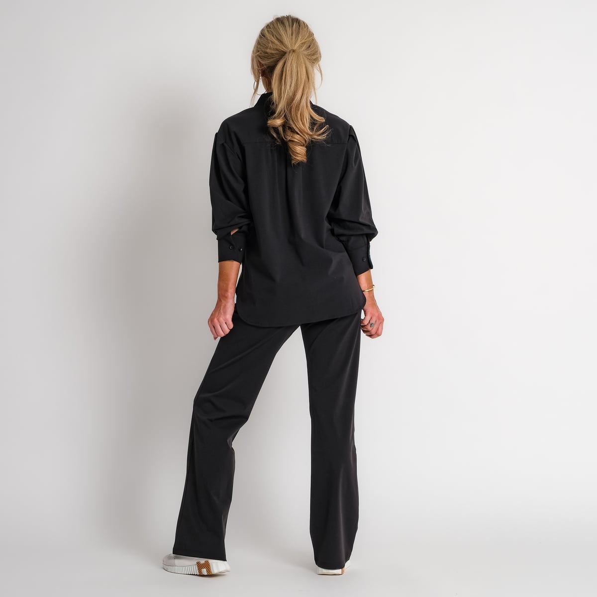 boyfriend travel blouse met streep donkerblauw | amy 524