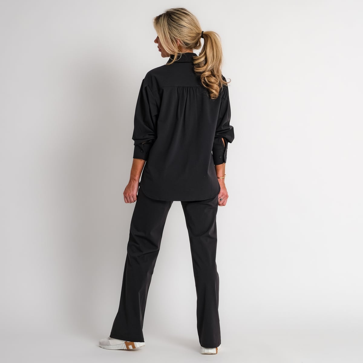 boyfriend travel blouse met streep donkerblauw | amy 524