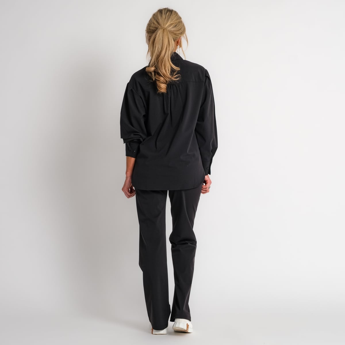 boyfriend travel blouse met streep donkerblauw | amy 524