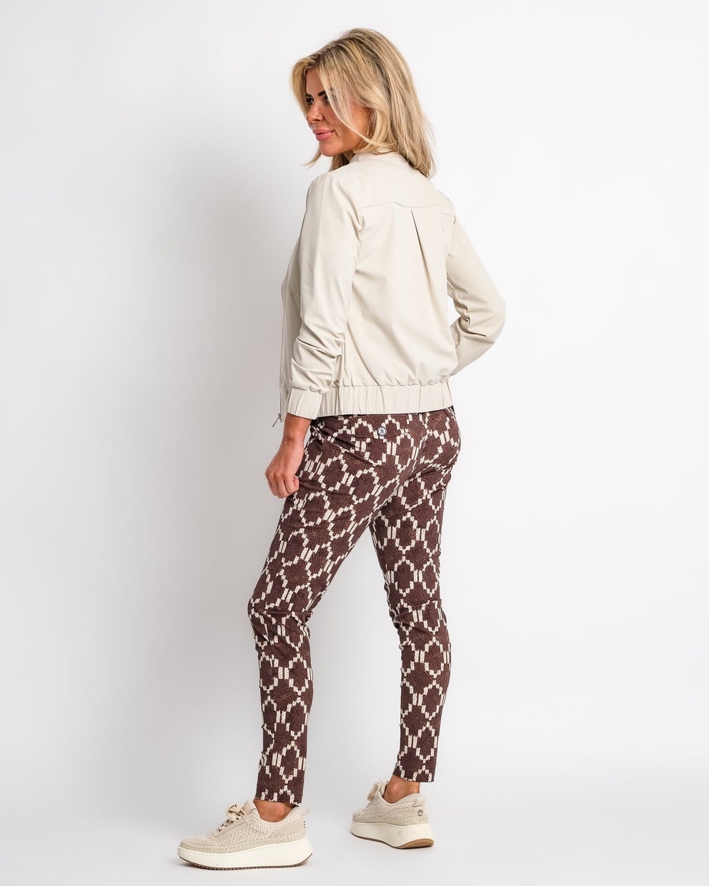 travel pantalon ikat print espresso | amy 136
