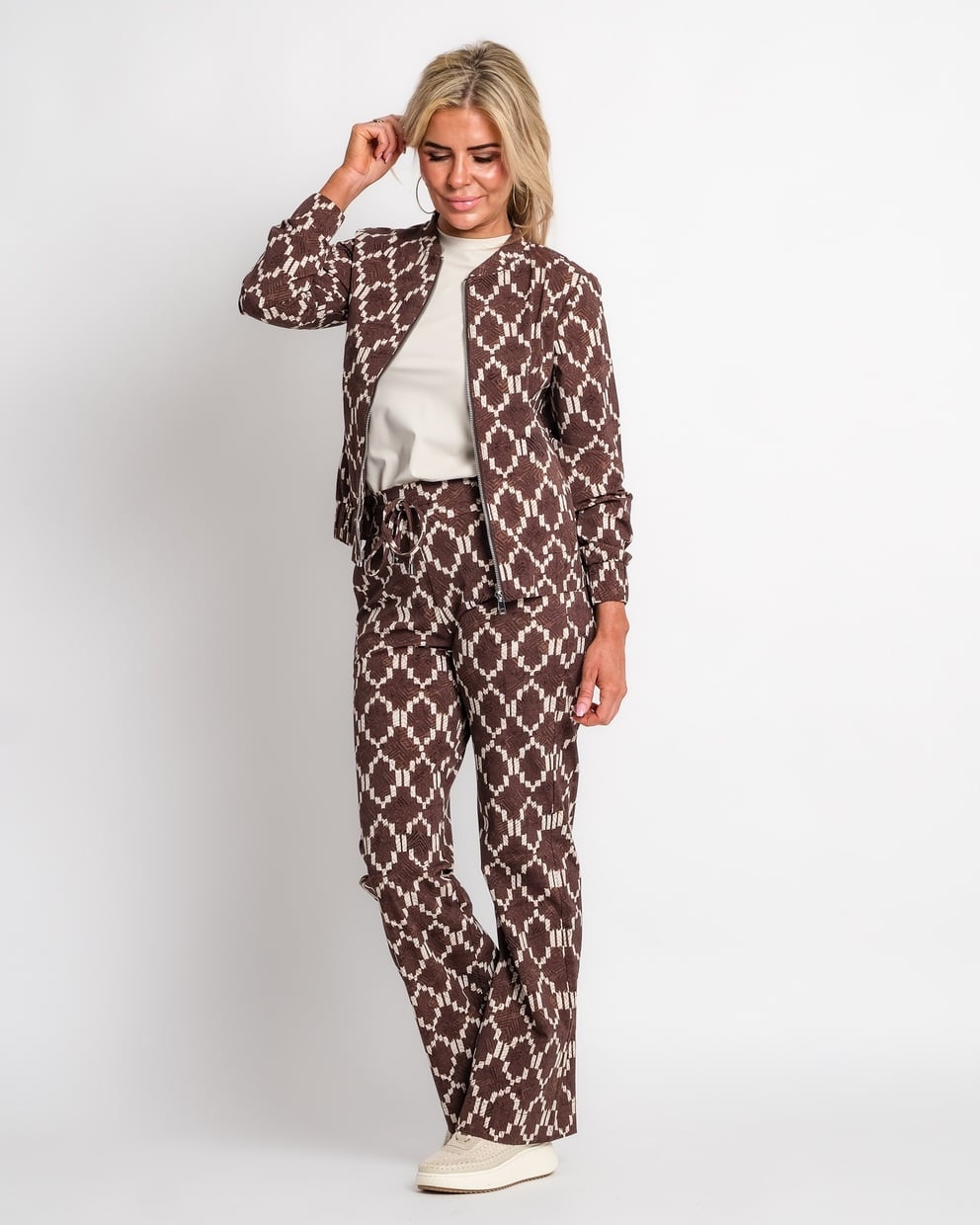 travel bomberjack ikat print espresso | amy 463