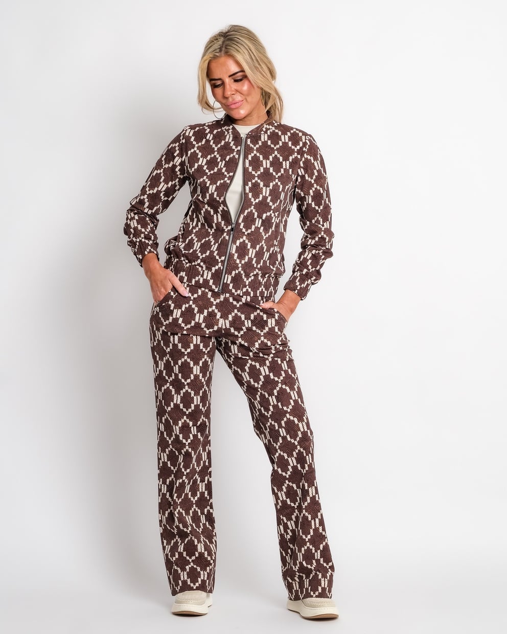 travel bomberjack ikat print espresso | amy 463