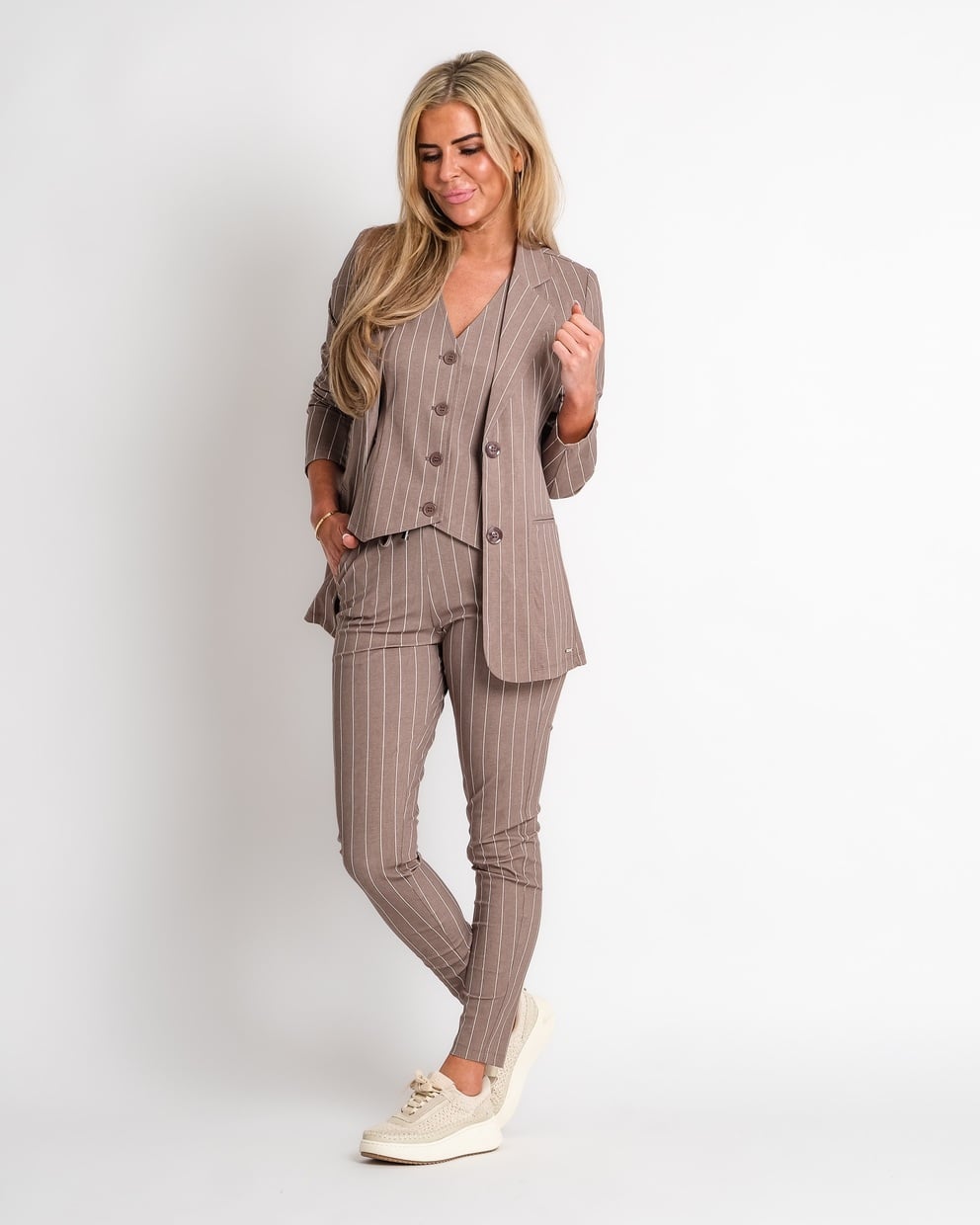 travel jumpsuit wijde pijp classic stripe print flacon | amy 154