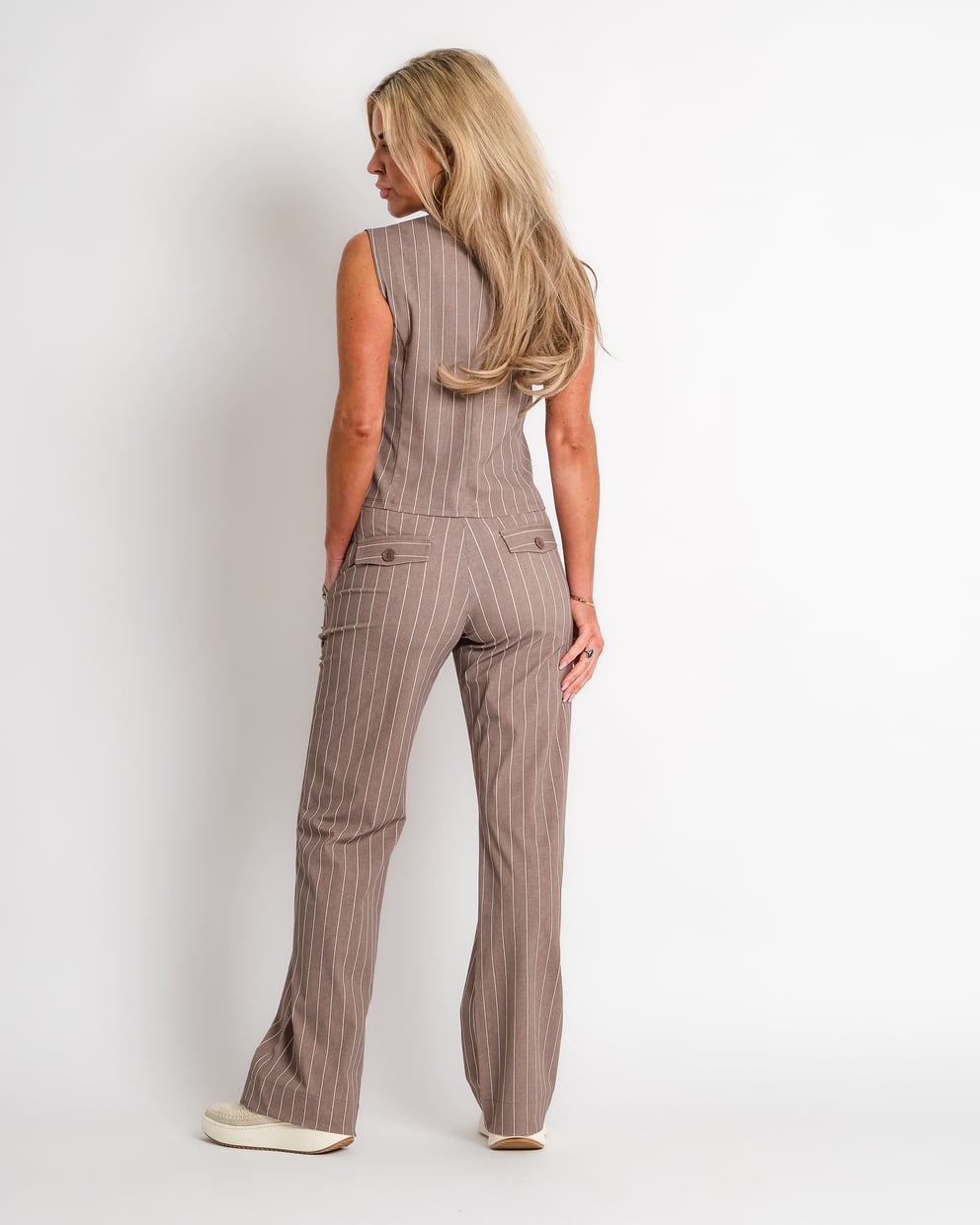 travel jumpsuit wijde pijp classic stripe print flacon | amy 154
