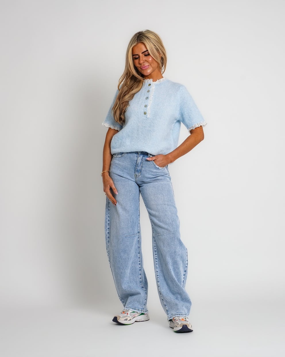 blouse gestreept blauw | merle