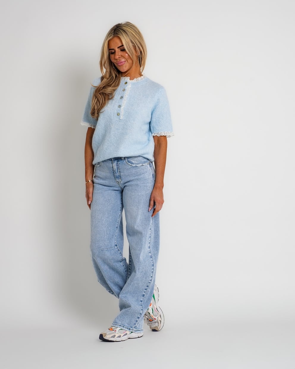 blouse gestreept blauw | merle