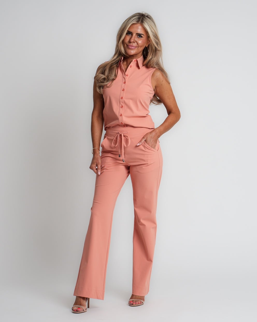 travel blazer met ceintuur sunset clay | amy 823