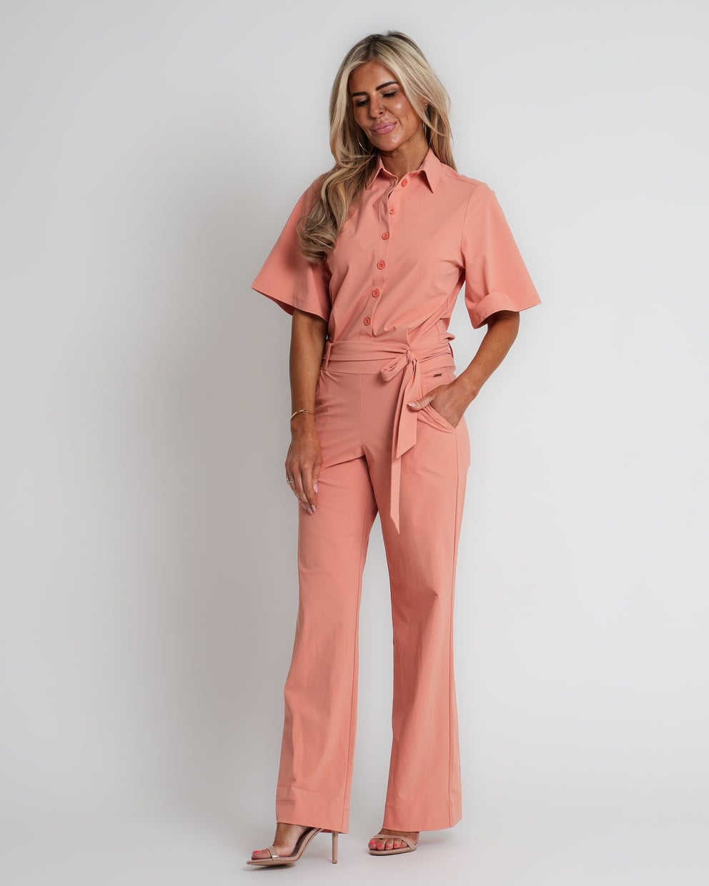 travel blazer met ceintuur sunset clay | amy 823
