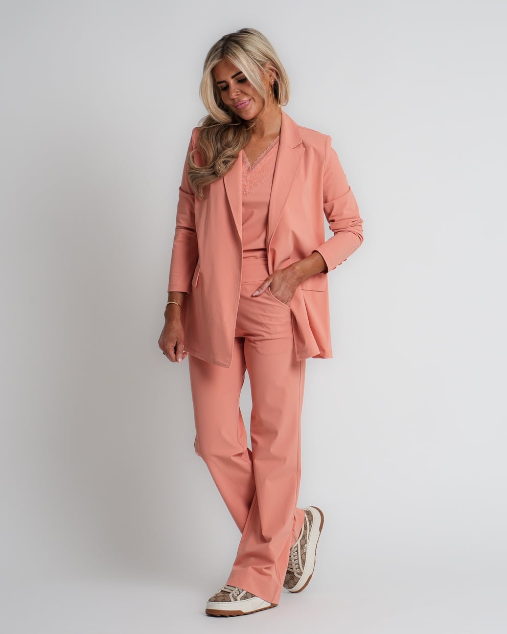 travel blazer met ceintuur sunset clay | amy 823