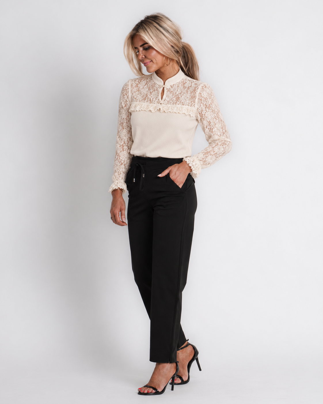 vest met rits camel | vere