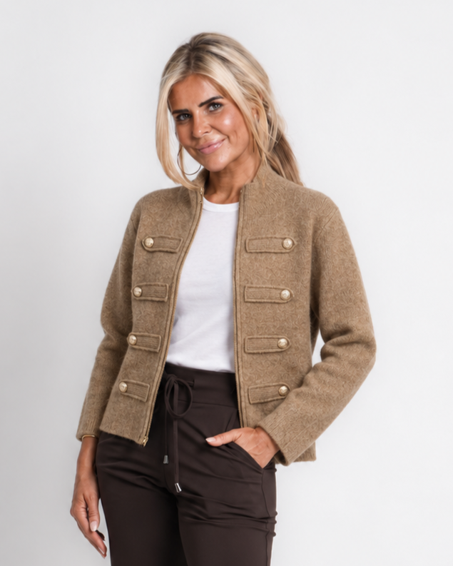 vest met harten taupe | eloise