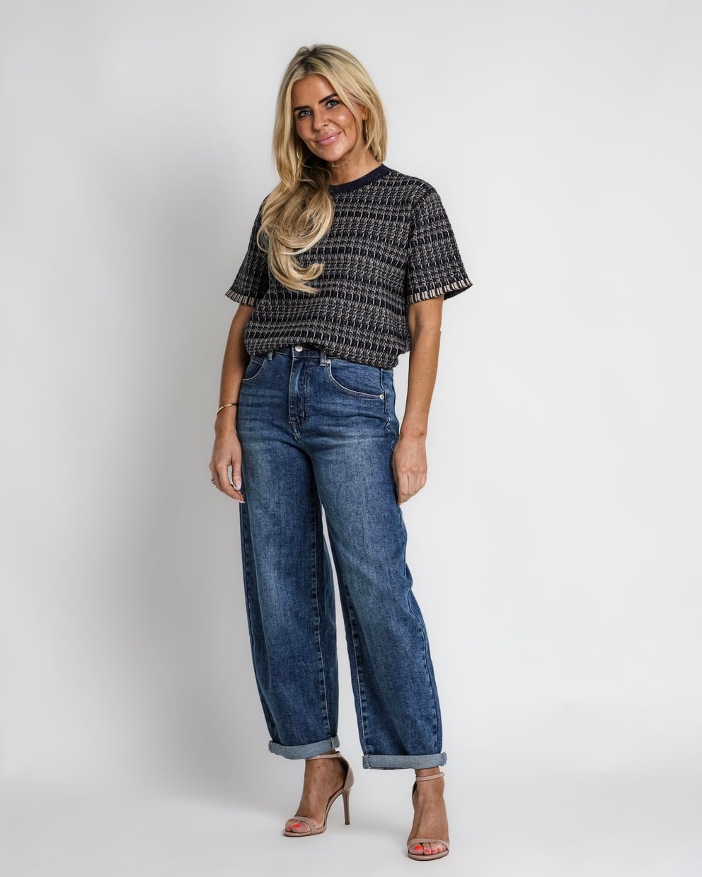 geruit jack met rits bruin | bernice
