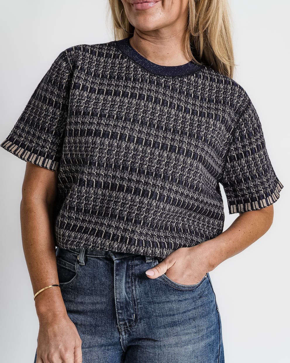 geruit jack met rits bruin | bernice