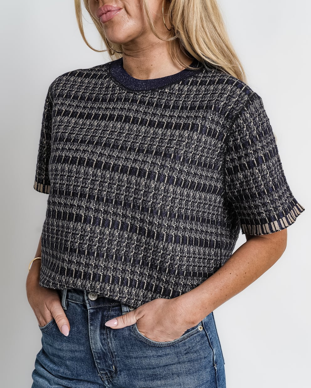 geruit jack met rits bruin | bernice