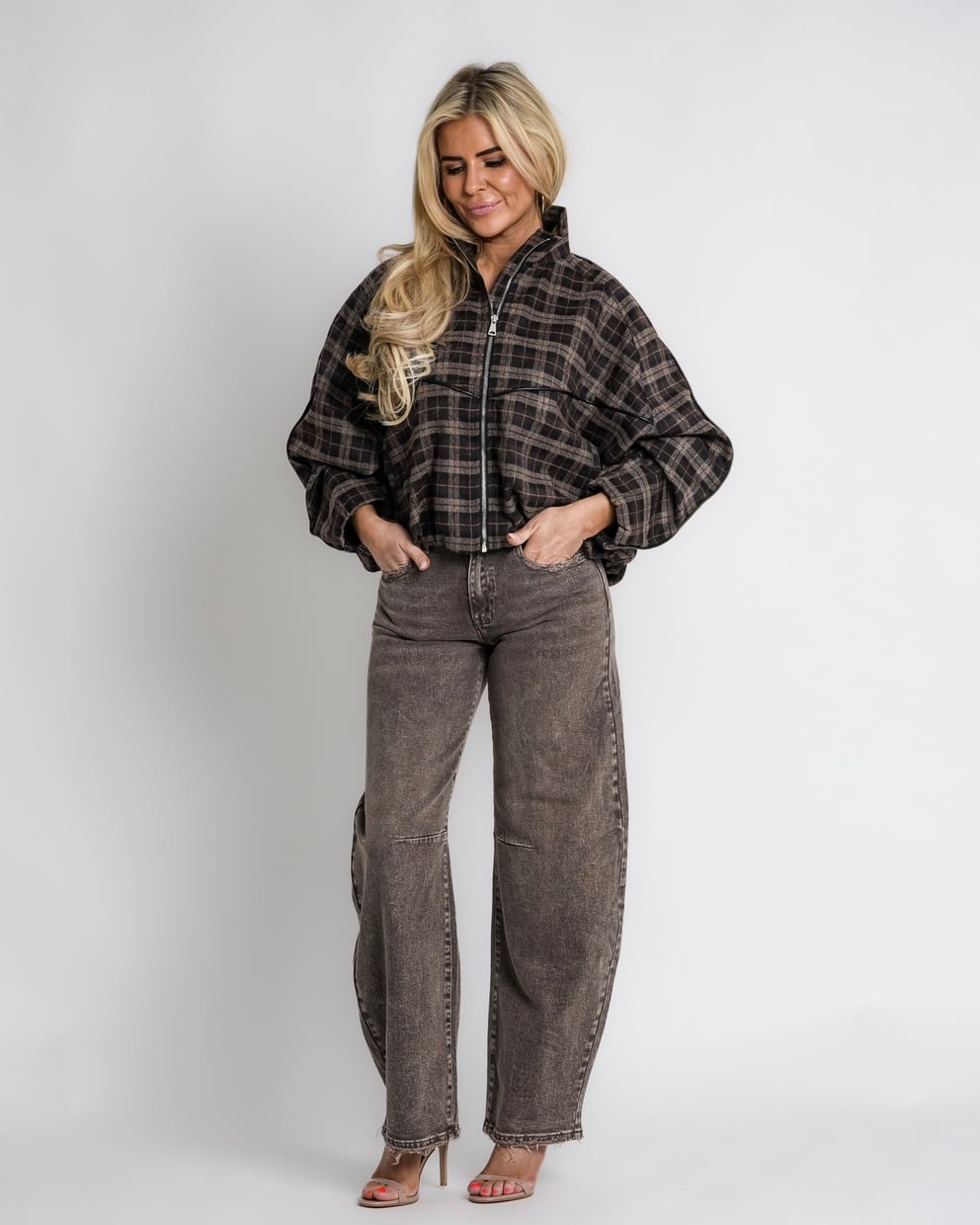 barrel jeans donkerblauw | bailey
