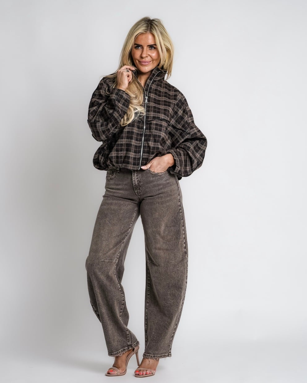 barrel jeans donkerblauw | bailey
