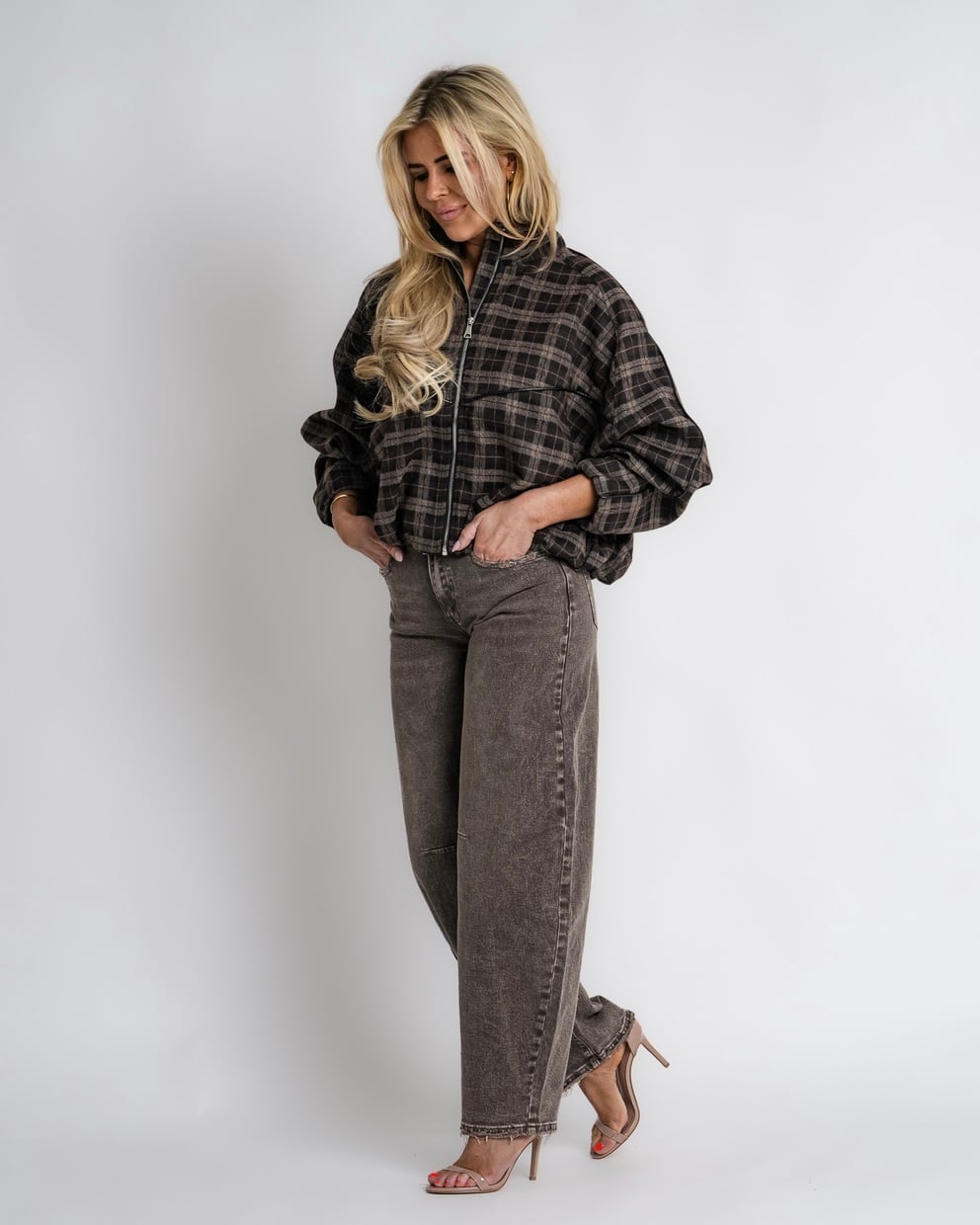 barrel jeans donkerblauw | bailey
