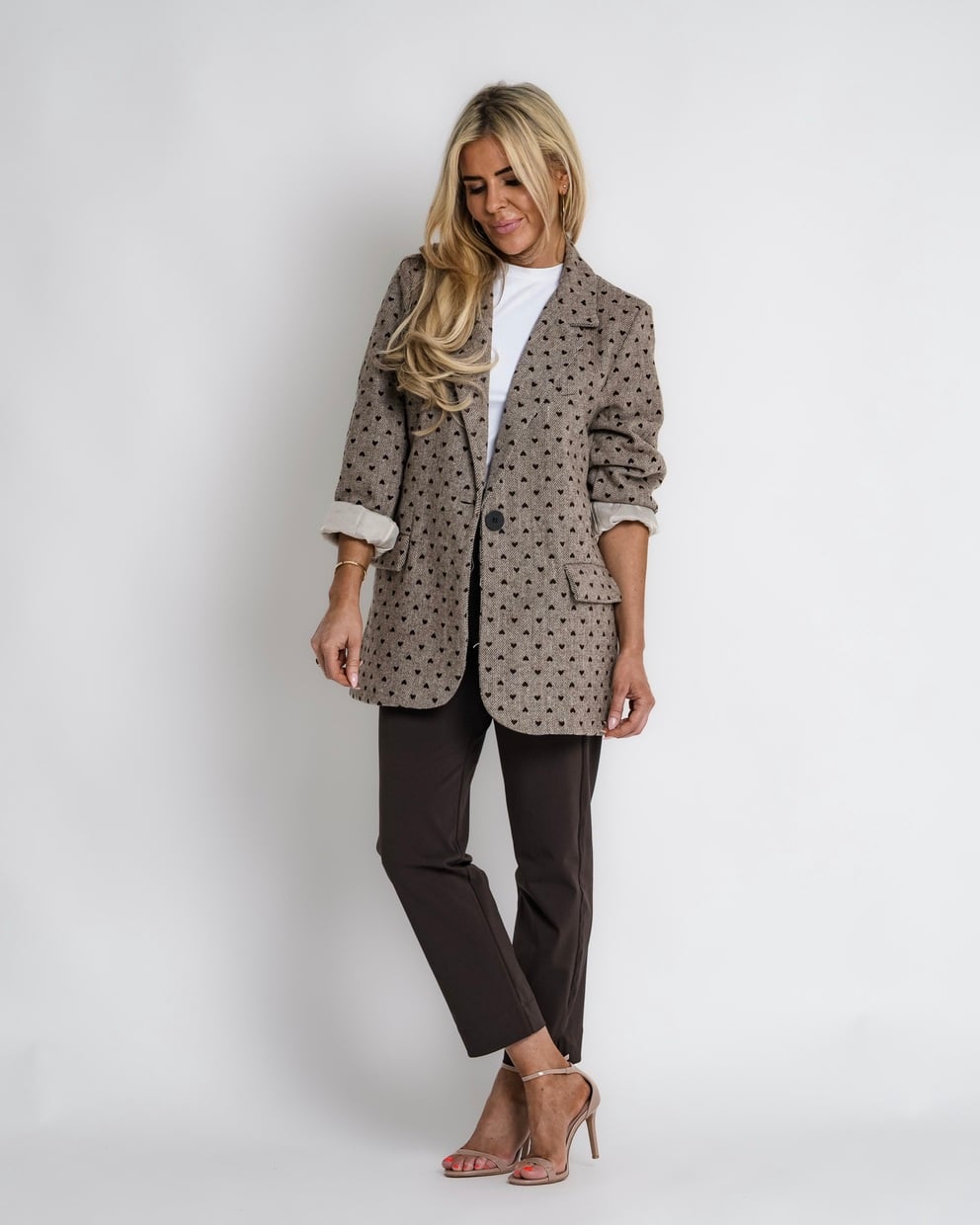 geruit jack met rits bruin | bernice