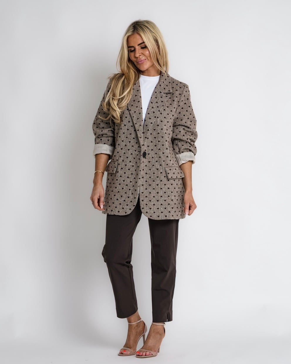 geruit jack met rits bruin | bernice