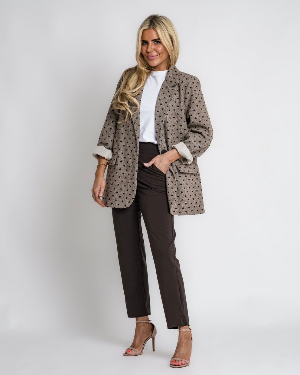 geruit jack met rits bruin | bernice