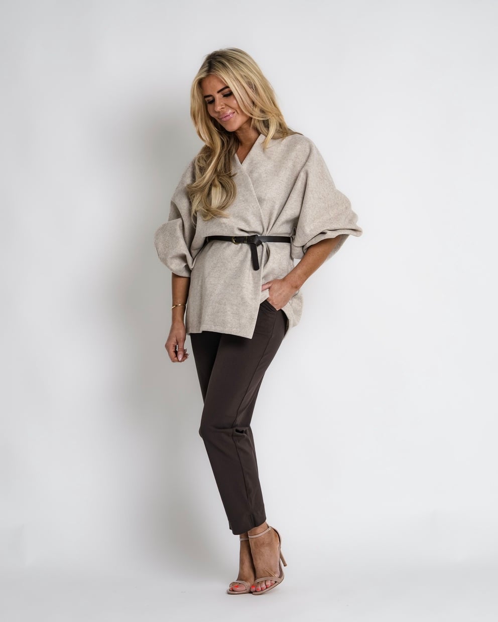geruit jack met rits bruin | bernice