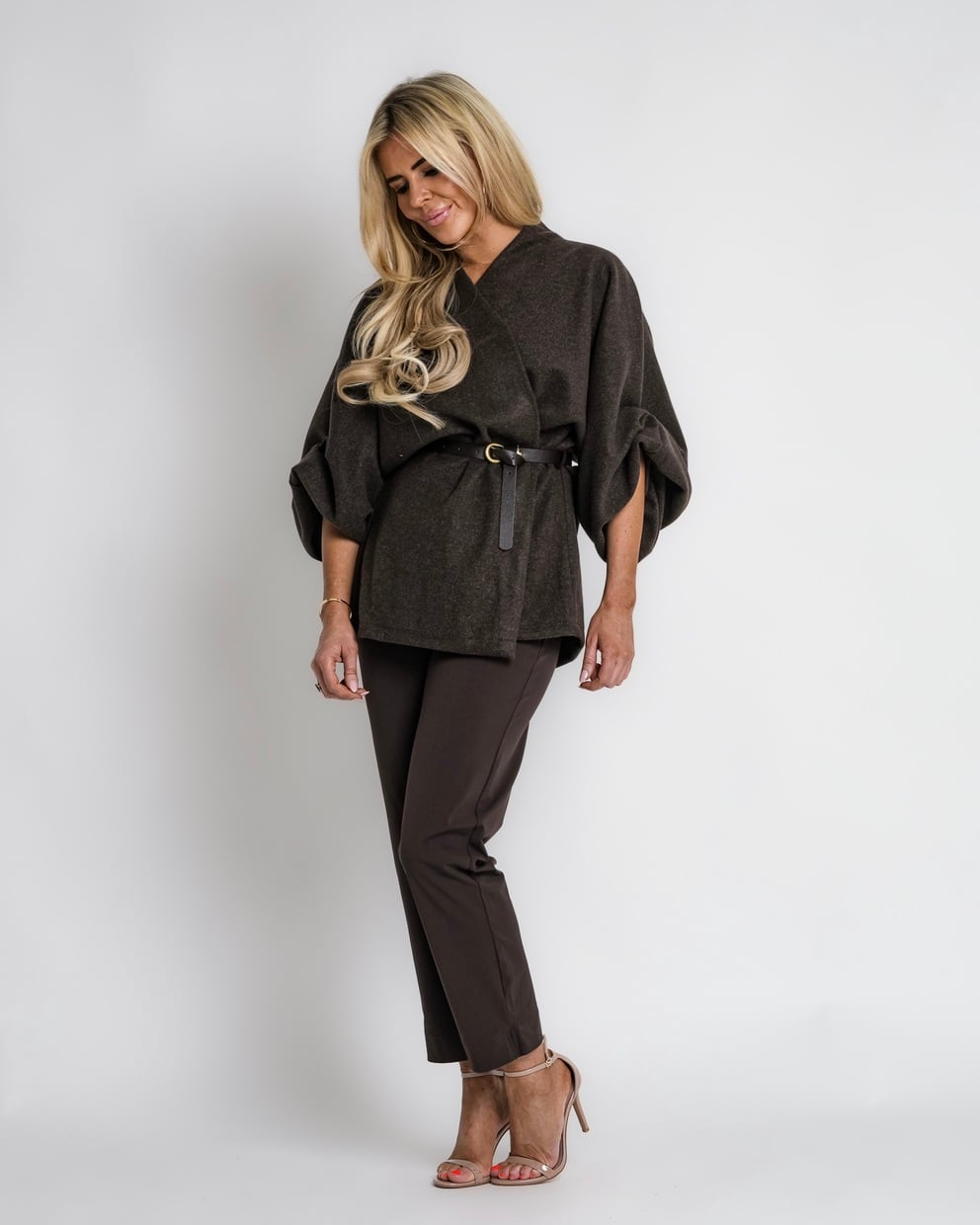 geruit jack met rits bruin | bernice