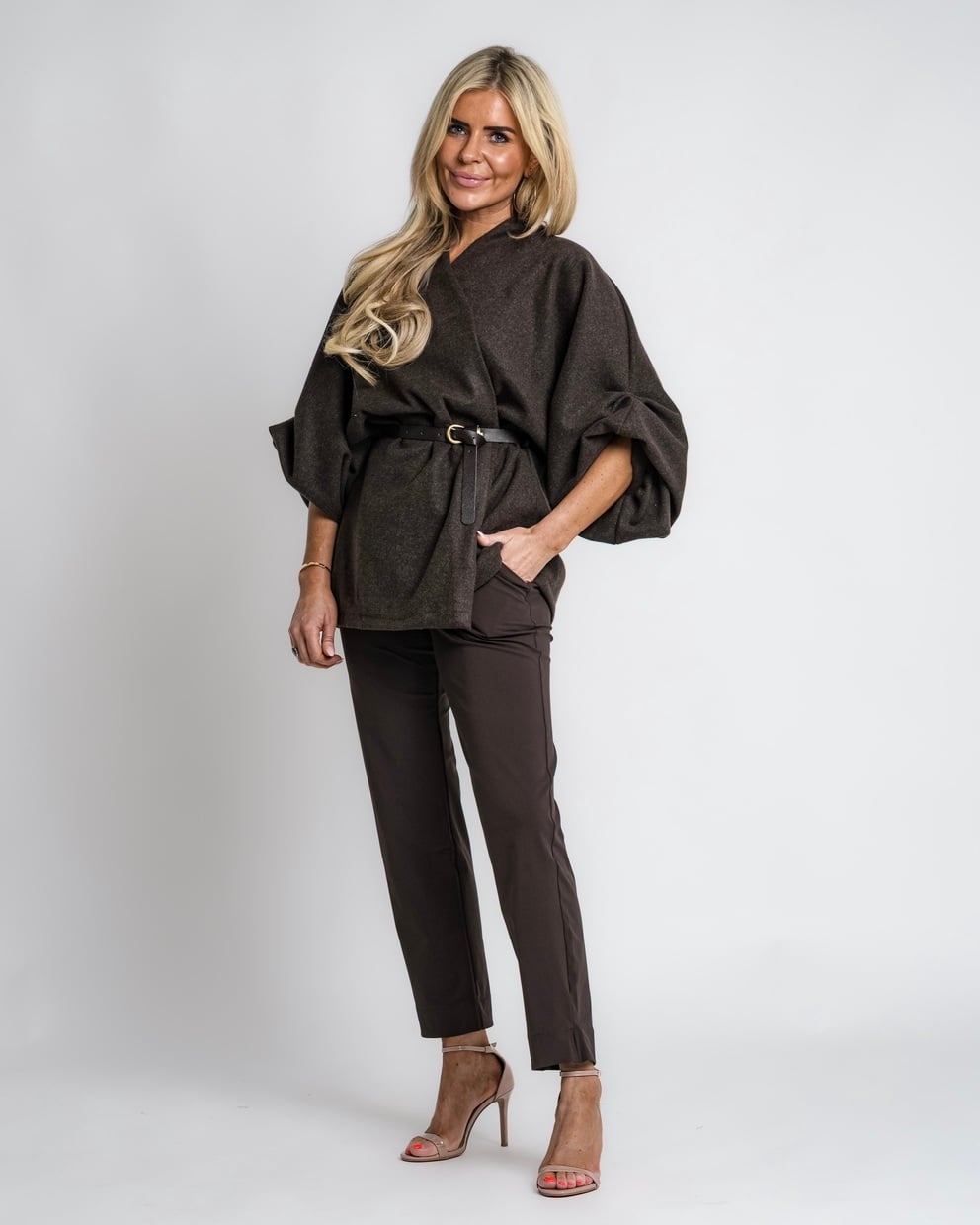 geruit jack met rits bruin | bernice